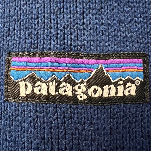 Patagonia Men's Navy Blue Woven Fleece Full Zipper Jacket Mock Neck Pockets Sz L - Picture 4 of 14